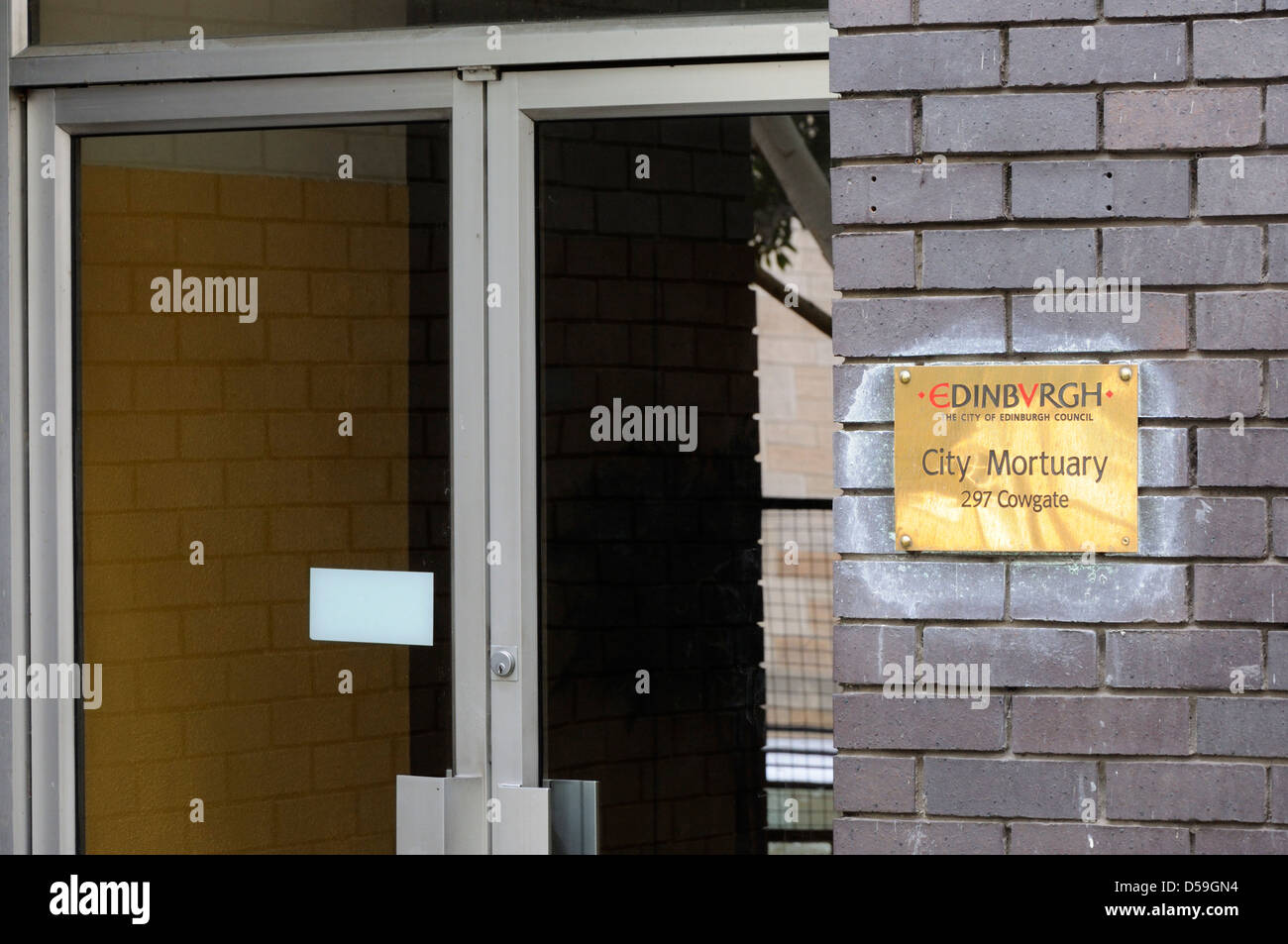 The entrance to Edinburgh city mortuary, Cowgate Stock Photo