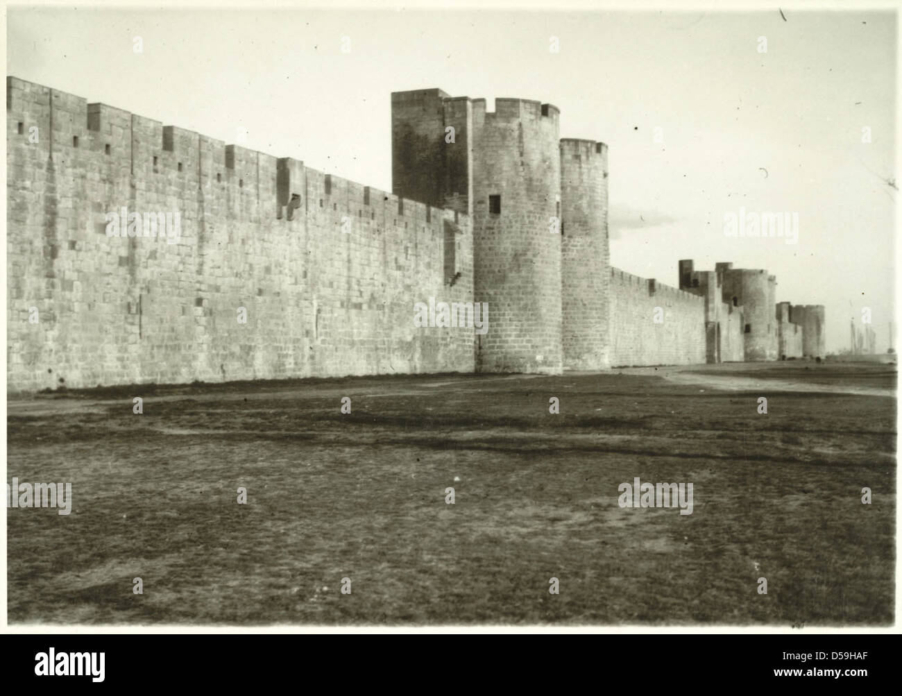 Aigues-Mortes. Ramparts Stock Photo