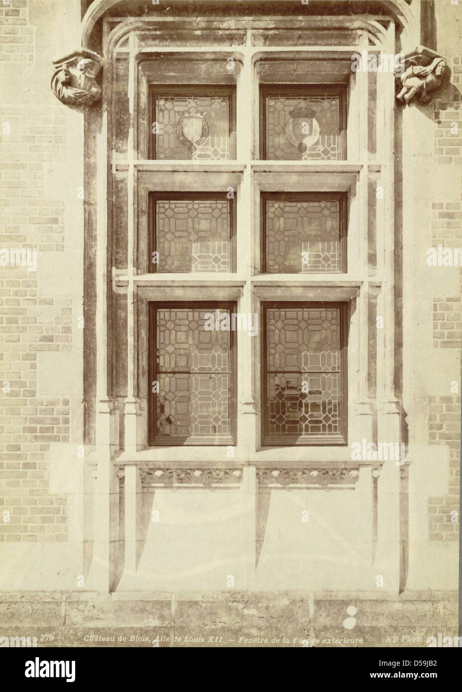 Château de Blois, Window (Louis XII Wing) Stock Photo