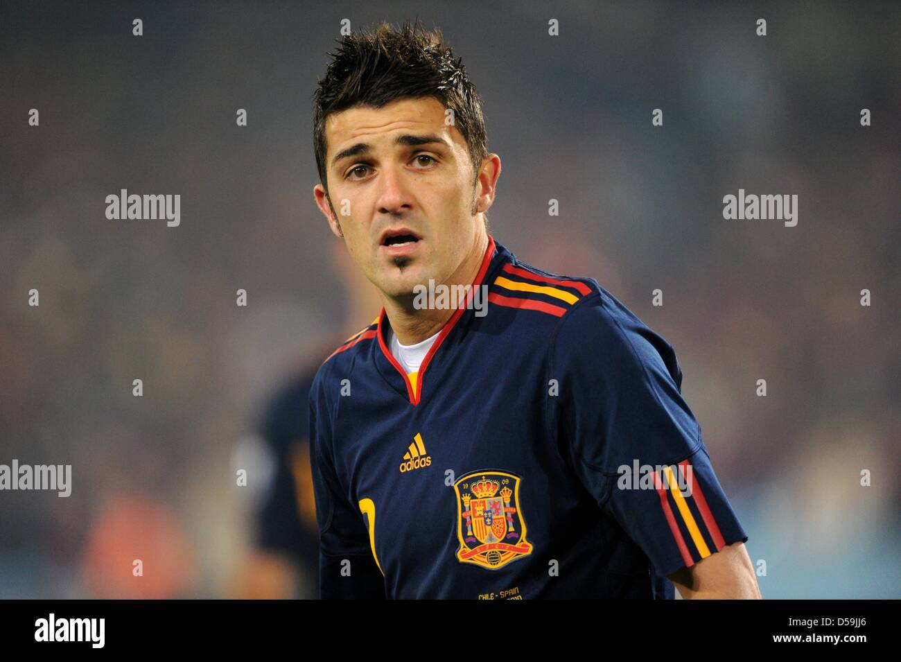 Spain's David Villa during the 2010 FIFA World Cup group H match between  Chile and Spain at Loftus Versfeld Stadium in Pretoria, South Africa 25  June 2010. Photo: Marcus Brandt dpa -