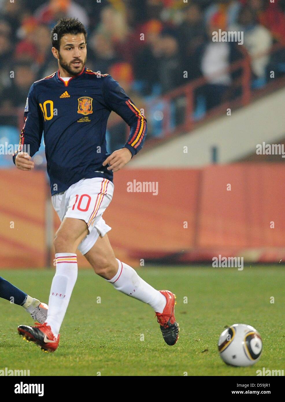 Spain's Cesc Fabregas during the 2010 FIFA World Cup group H match between Chile and Spain at Loftus Versfeld Stadium in Pretoria, South Africa 25 June 2010. Photo: Marcus Brandt dpa - Please refer to http://dpaq.de/FIFA-WM2010-TC Stock Photo