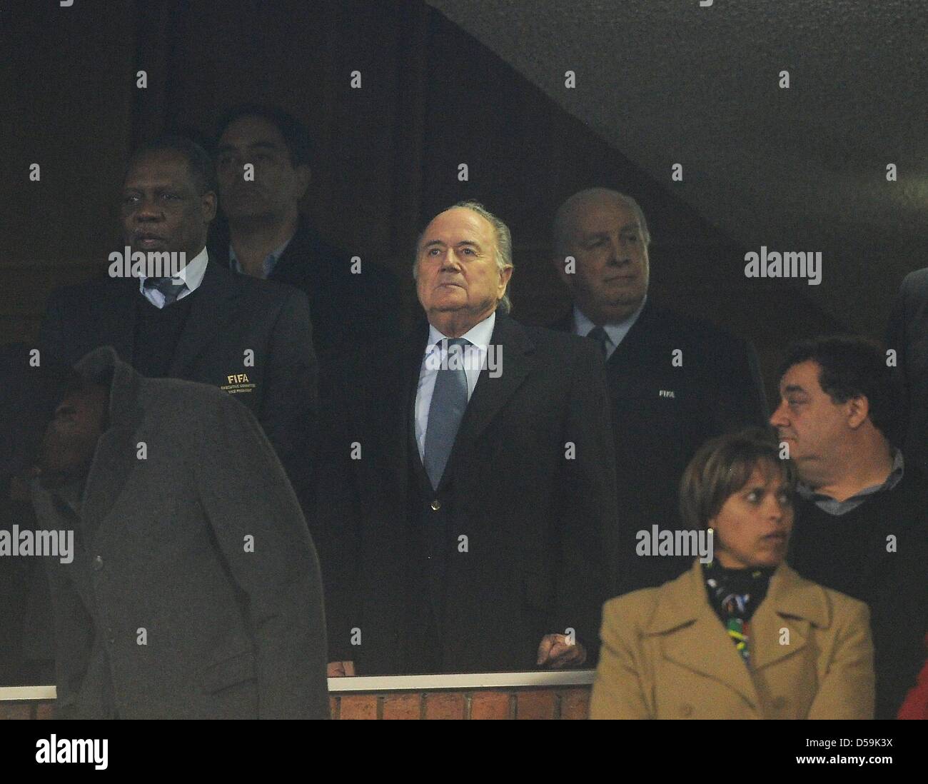FIFA President Joseph Sepp Blatter on the stand during the 2010 FIFA World Cup group H match between Chile and Spain at Loftus Versfeld Stadium in Pretoria, South Africa 25 June 2010. Photo: Marcus Brandt dpa - Please refer to http://dpaq.de/FIFA-WM2010-TC Stock Photo
