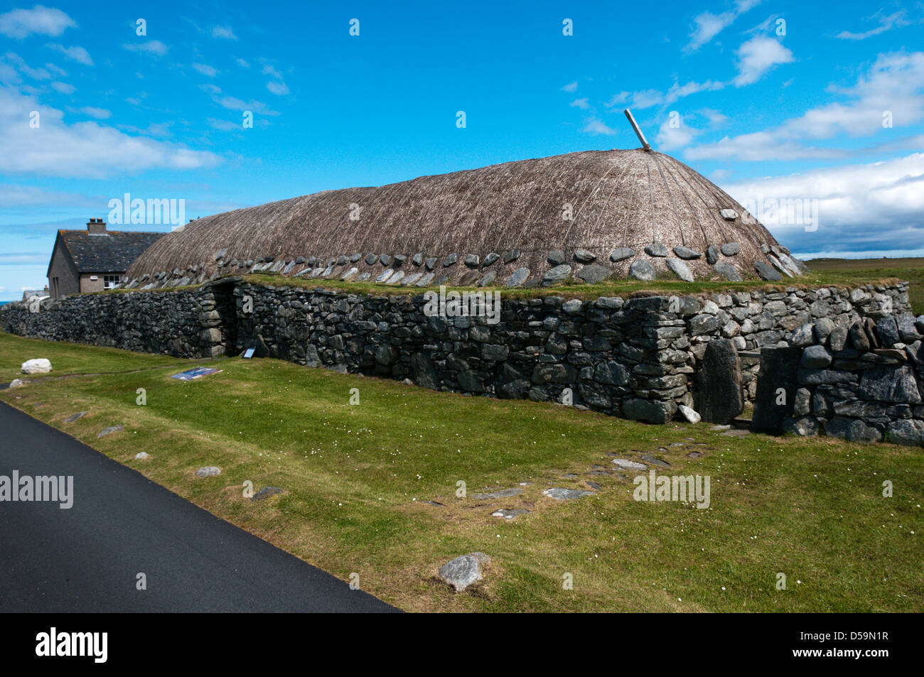 A restored blackhouse at Arnol on the Isle of Lewis, now a museum. Stock Photo
