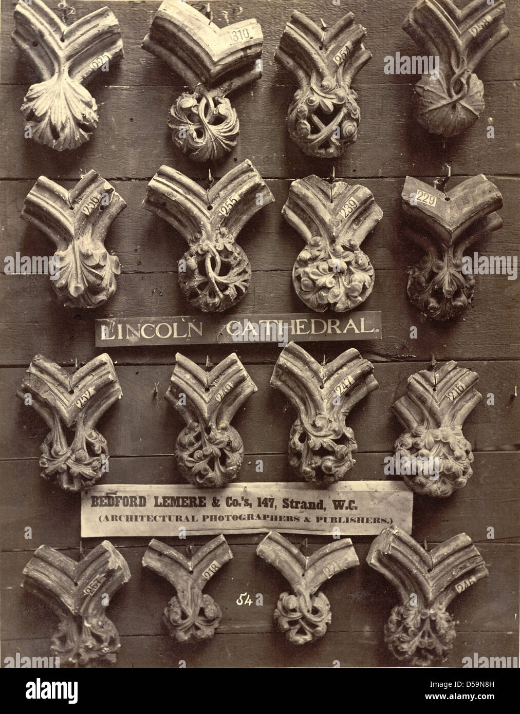 Royal Architectural Museum. Plaster Casts (Bosses and Mouldings) from Lincoln Cathedral Stock Photo