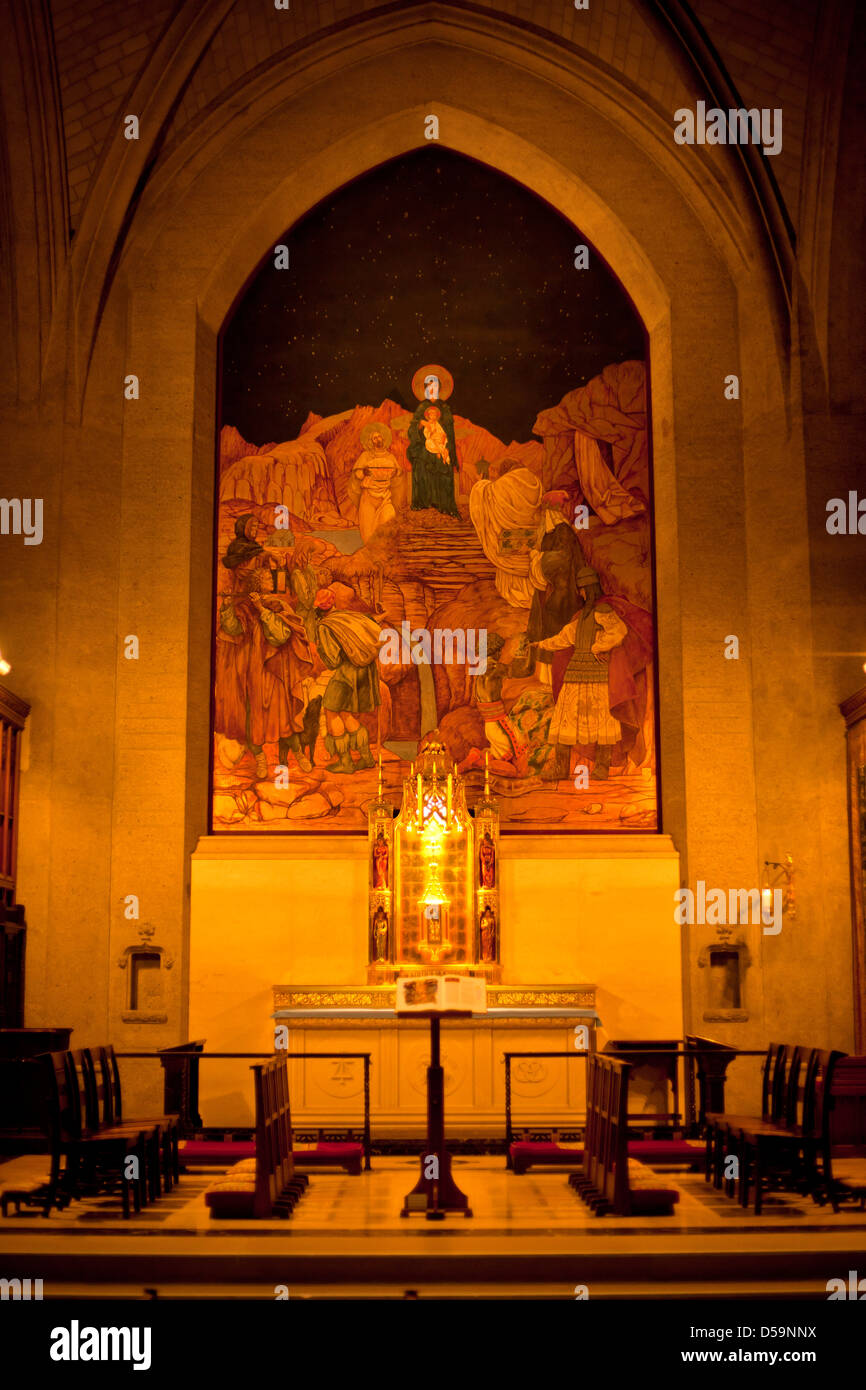 inside Grace Cathedral, San Francisco, California, United States of America, USA Stock Photo