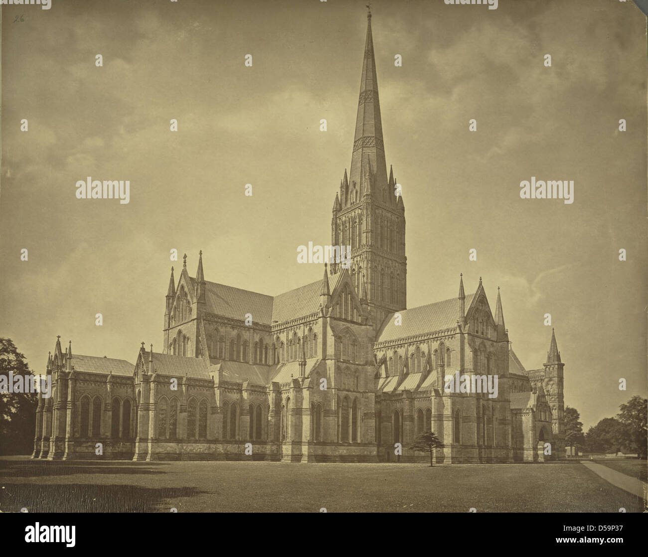 Salisbury Cathedral from Northeast Stock Photo