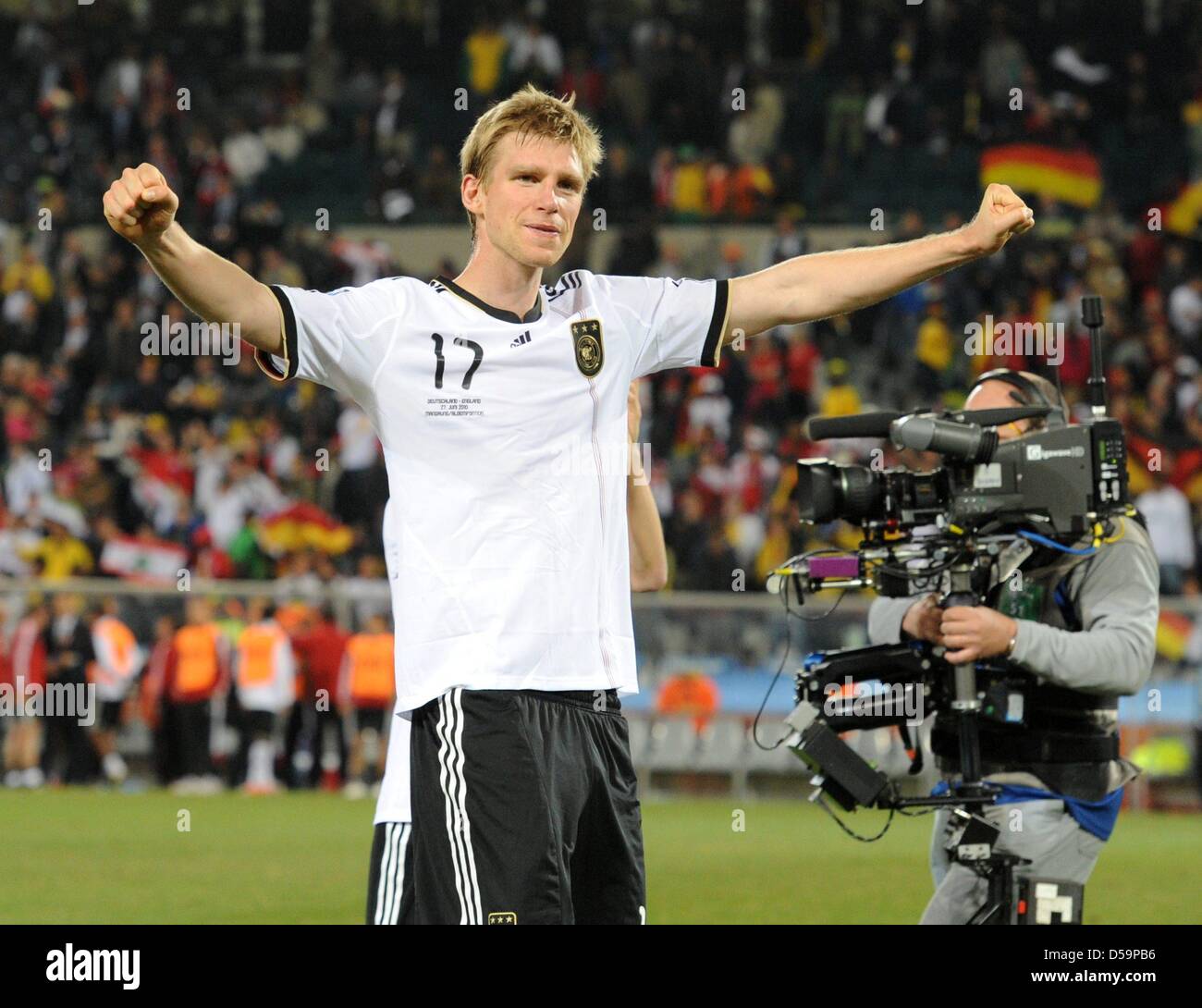 Germany's Per Mertesacker celebrates during the 2010 FIFA World Cup