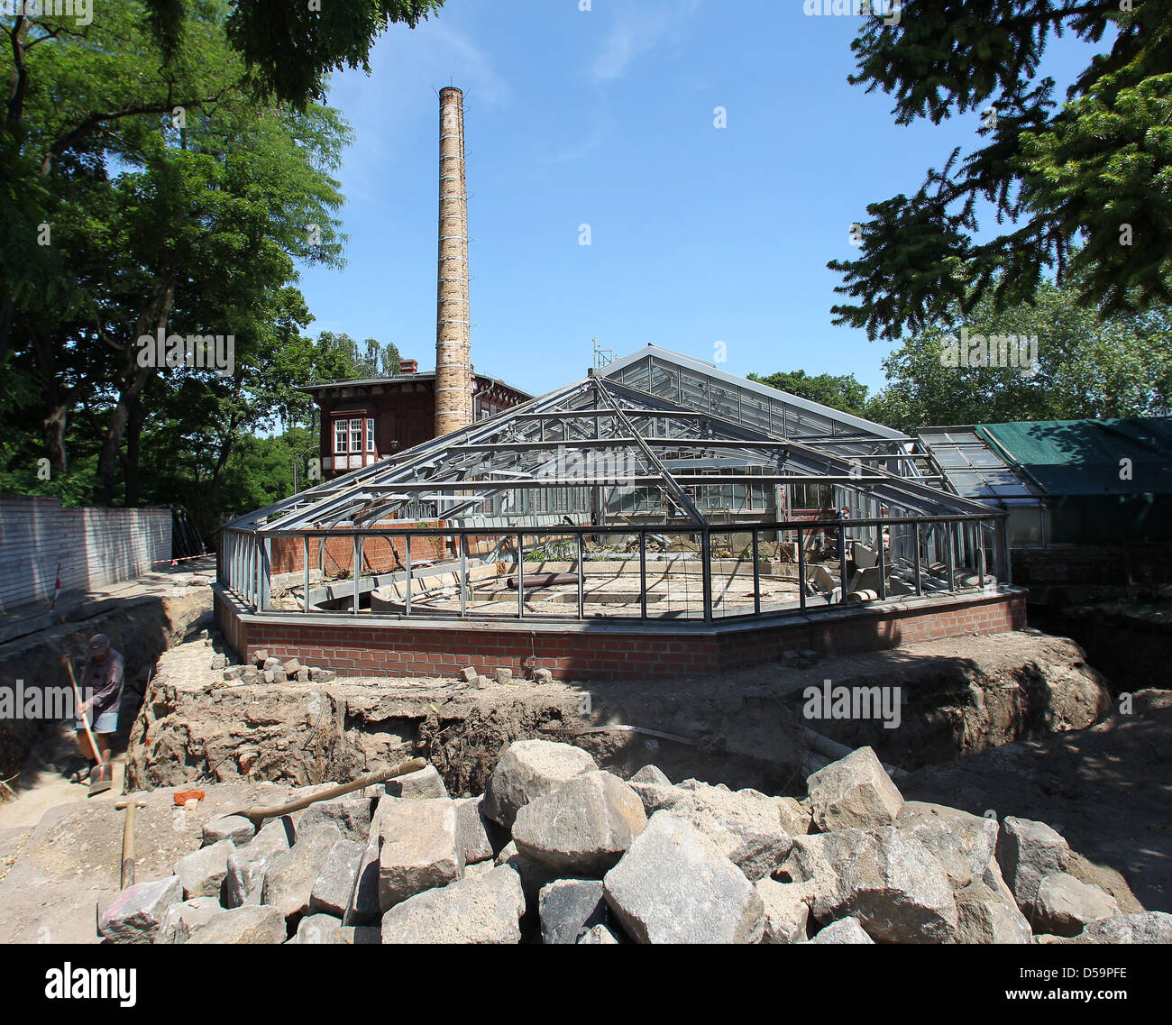 The tropical facilities of the Gruson greenhouses are being renovated