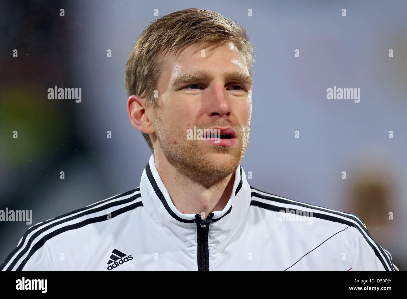 Germany's Per Mertesacker prior to the FIFA World Cup 2014 qualification group C soccer match between Germany and Kazakhstan at Nuernberg Arena in Nuremberg, Germany, 26 March 2013. Photo: Daniel Karmann/dpa Stock Photo