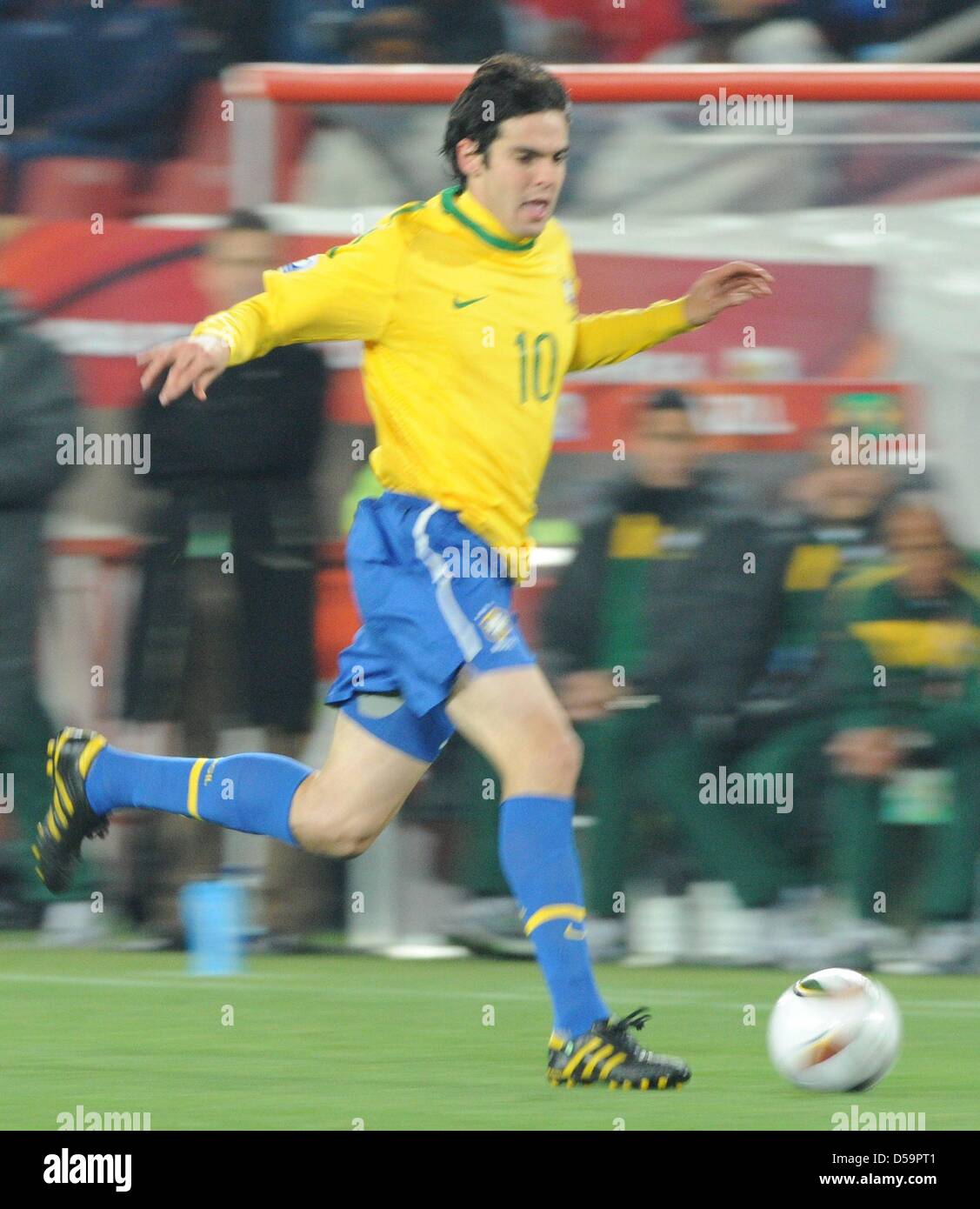 Brazil's Kaka during the 2010 FIFA World Cup Round of Sixteen match between Brazil and Chile at the Ellis Park Stadium in Johannesburg, South Africa 28 June 2010. Photo: Marcus Brandt dpa - Please refer to http://dpaq.de/FIFA-WM2010-TC Stock Photo