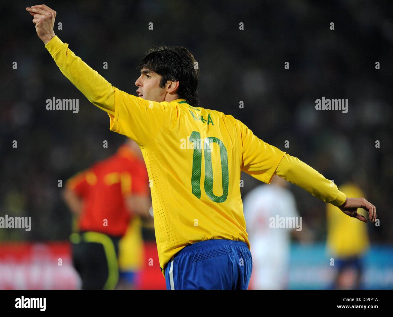 Brazil's Kaka during the 2010 FIFA World Cup Round of Sixteen match between Brazil and Chile at the Ellis Park Stadium in Johannesburg, South Africa 28 June 2010. Photo: Marcus Brandt dpa - Please refer to http://dpaq.de/FIFA-WM2010-TC Stock Photo