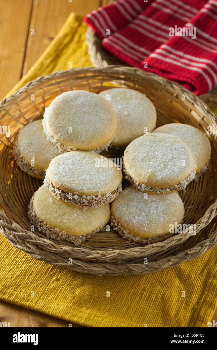 Alfajores South American cookies or biscuits Stock Photo