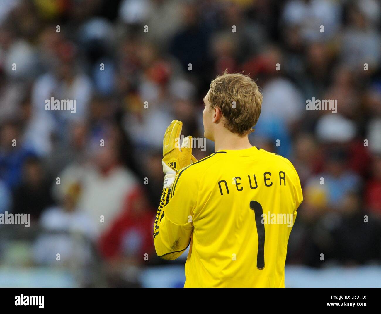 Germany's Manuel Neuer during the 2010 FIFA World Cup quarterfinal match between Argentina and Germany at the Green Point Stadium in Cape Town, South Africa 03 July 2010. Germany won 4-0. Photo: Marcus Brandt dpa - Please refer to http://dpaq.de/FIFA-WM2010-TC Stock Photo