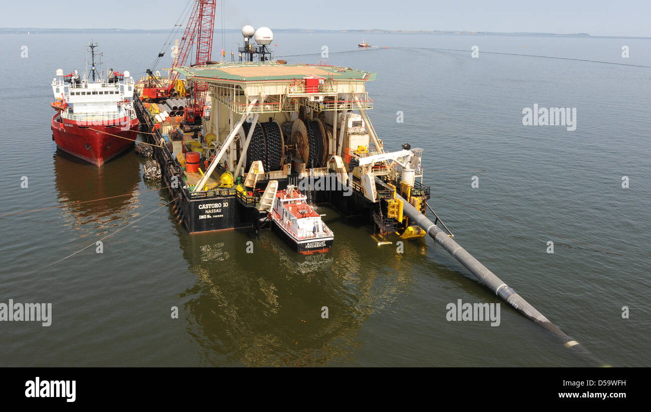 Pipelay barge 'Castoro 10' lays pipes for Nord Stream pipeline off