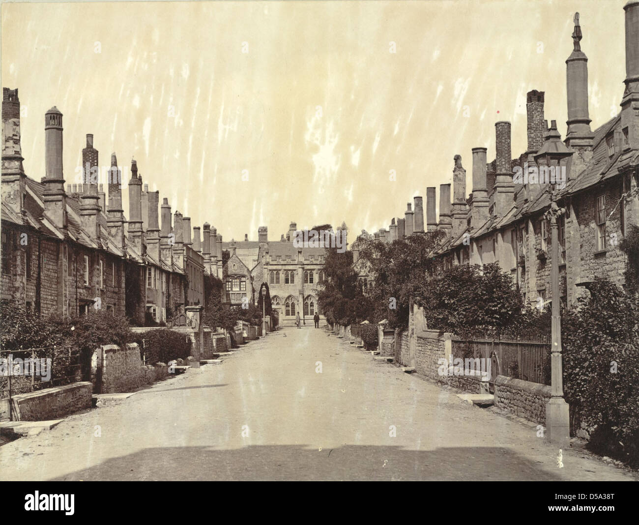 Vicar's Close, Wells Stock Photo
