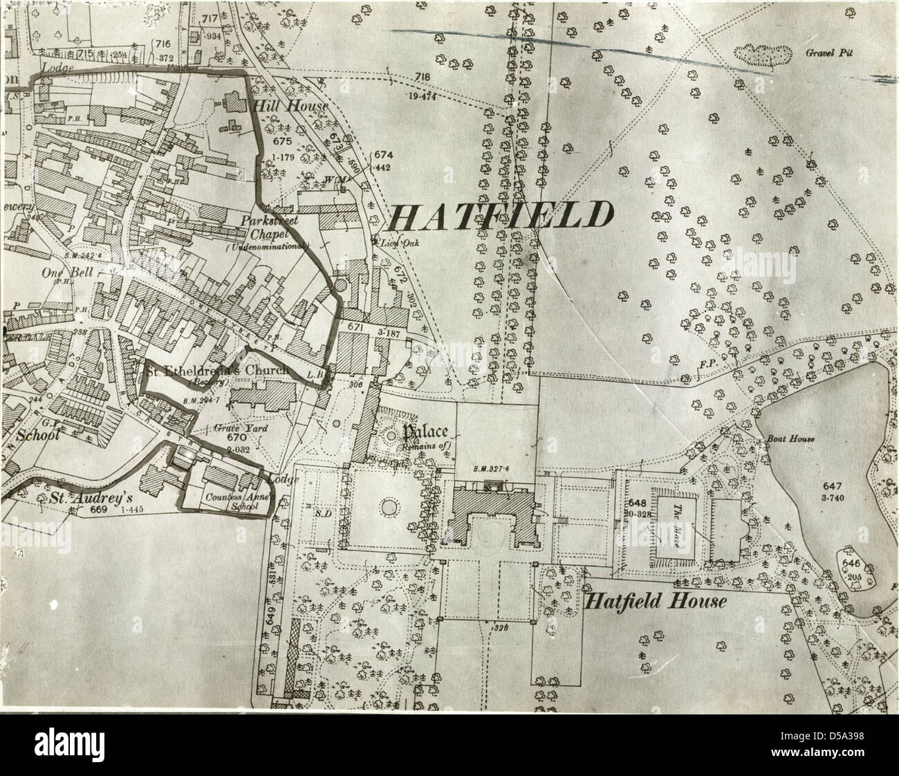 Hatfield House, Plan of Grounds Stock Photo