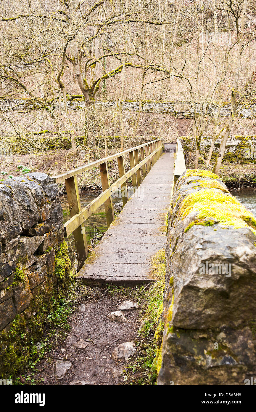 Pedestrian Bridge Over River Wye near Millers Dale Tideswell Derbyshire