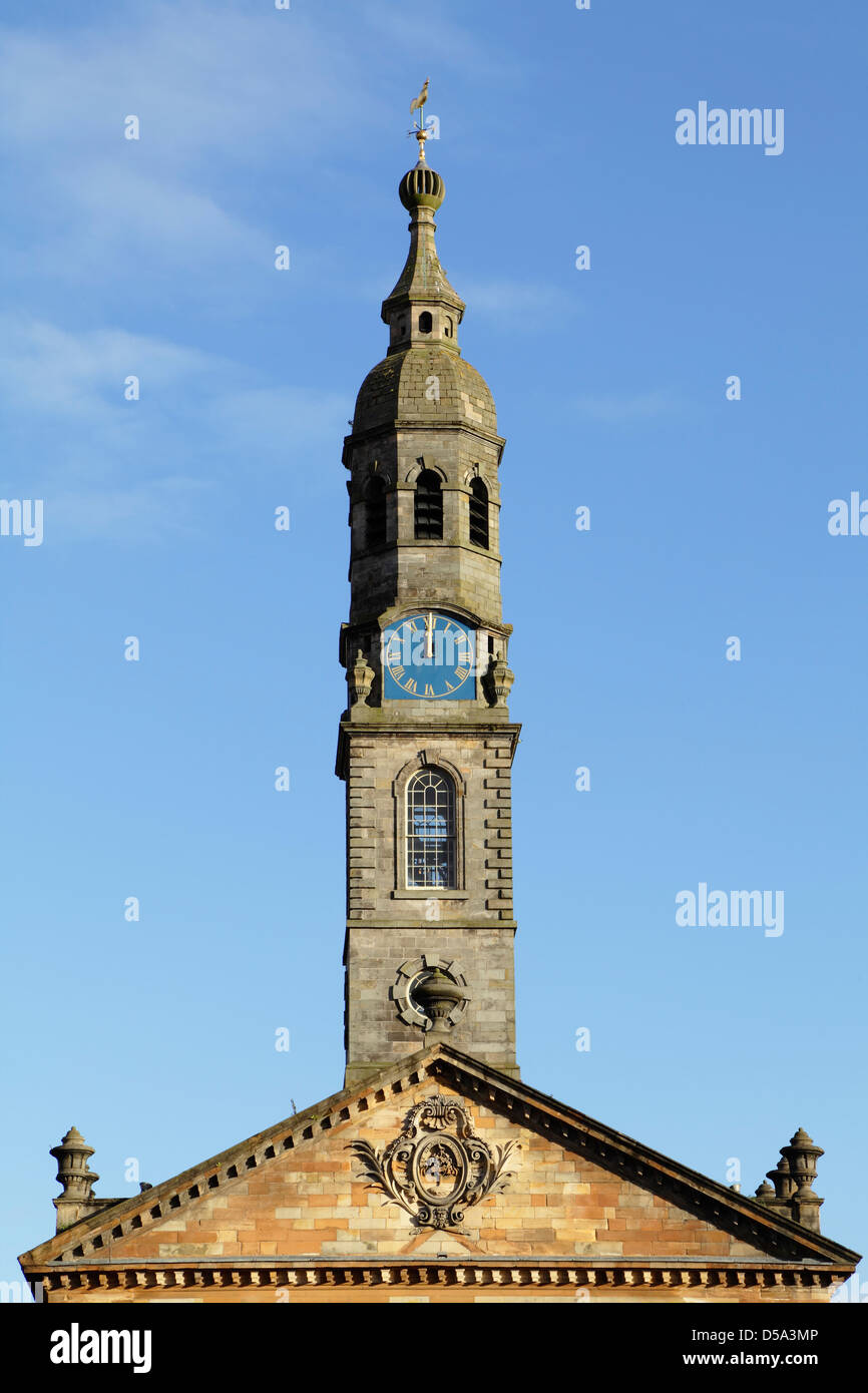 St Andrew's In The Square, Glasgow, detail of the steeple on the restored 18th Century Church in the Merchant City area, Scotland, UK Stock Photo
