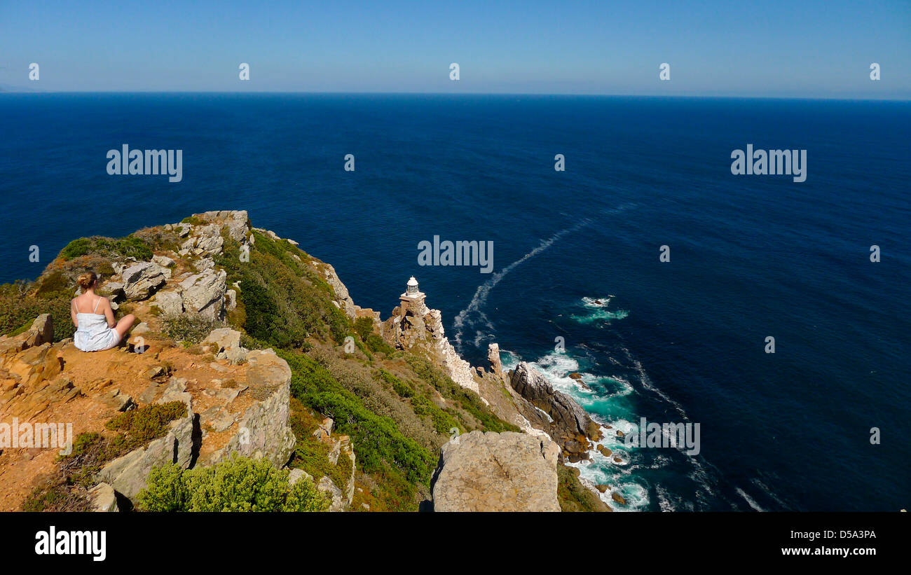 new lighthouse at cape point, cape peninsula, south africa Stock Photo