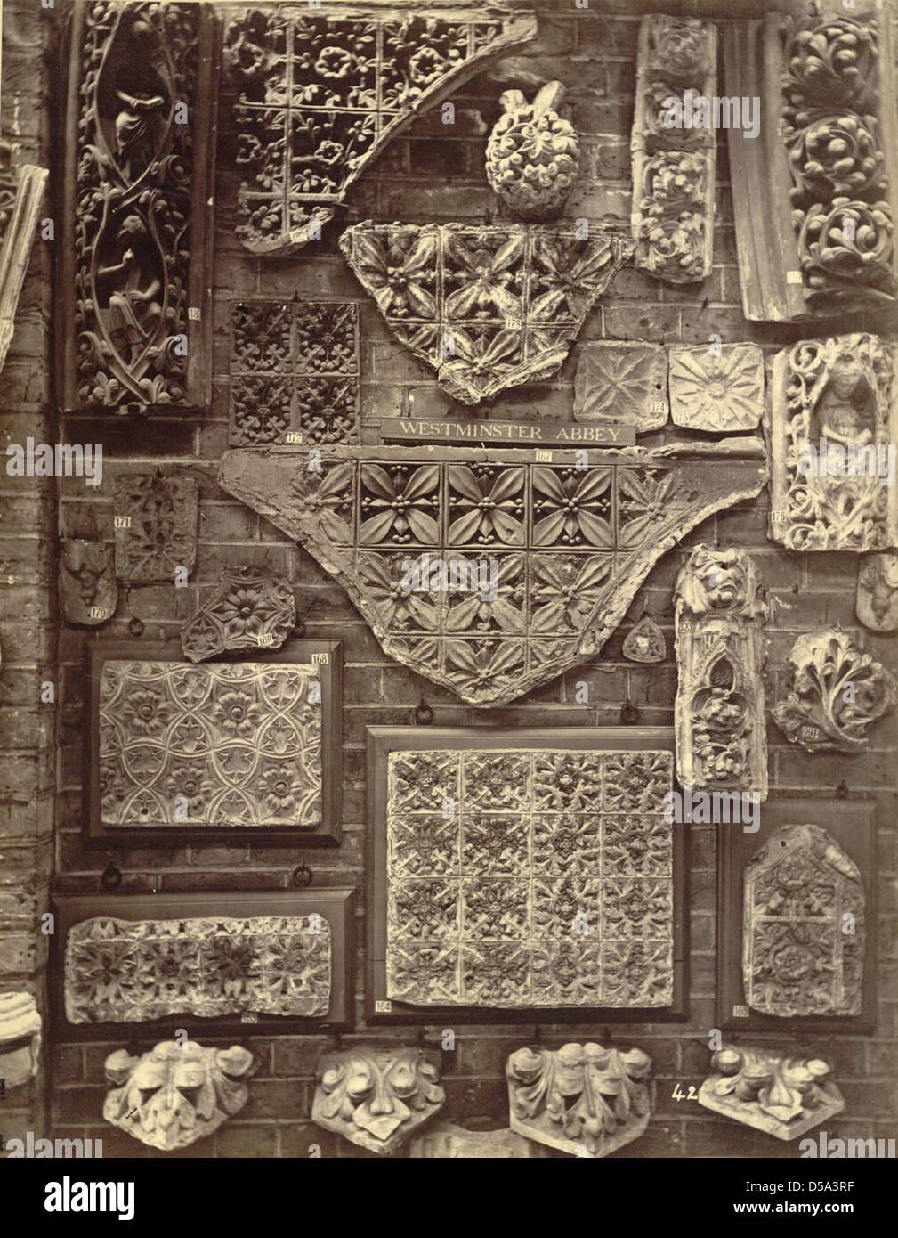 Royal Architectural Museum. Plaster Casts (Diapers) from Westminster Abbey, Lincoln and