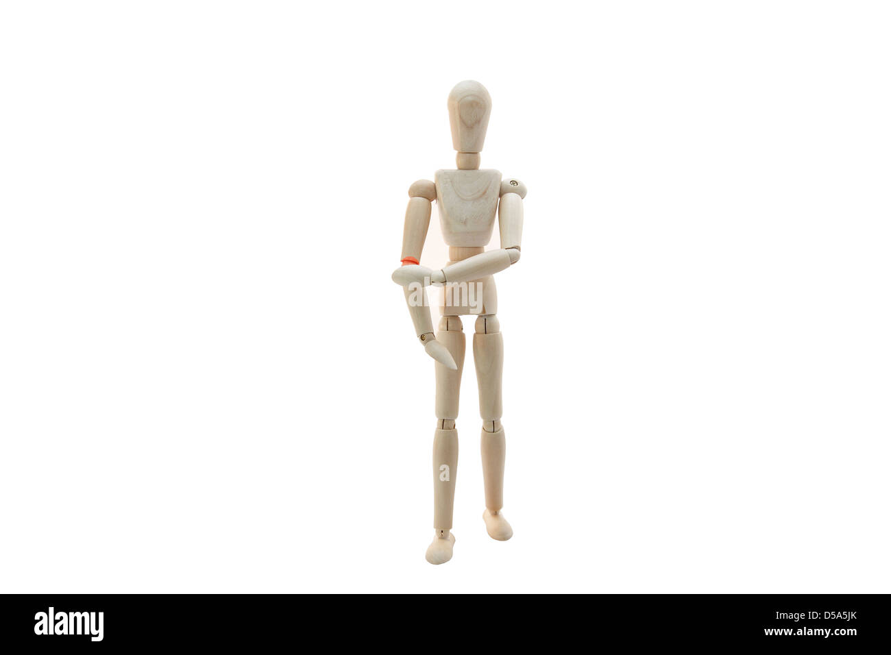 A Wooden Manikin Doll Suffering From RSI Stock Photo