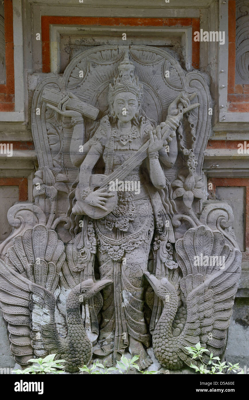 Asia, Bali, Indonesia, Central region, Ubud, sculpture inside Puri Saren palace Stock Photo