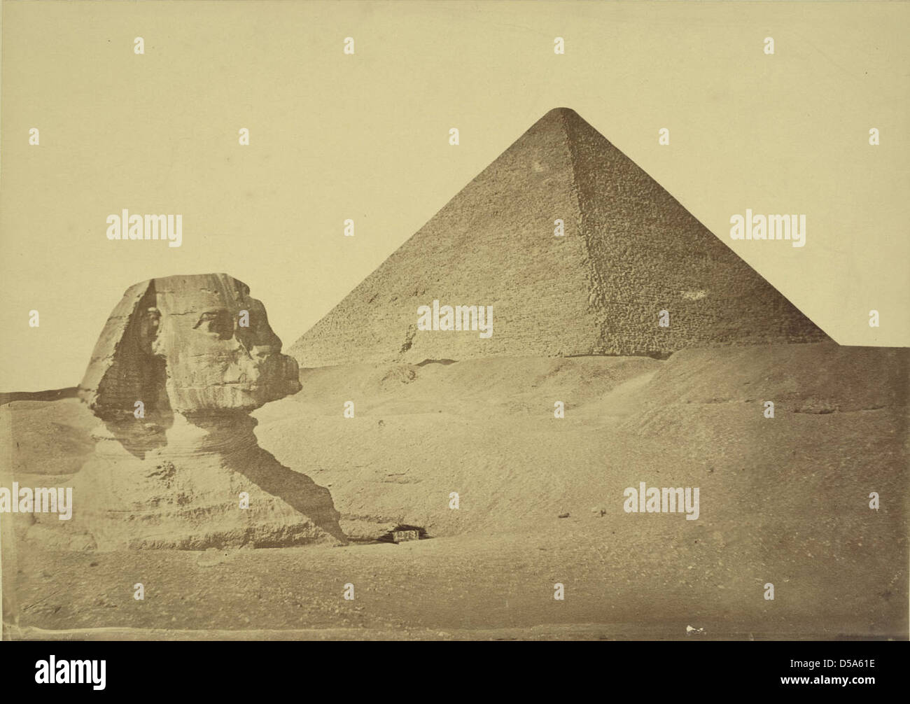 Giza. Pyramid of Khafre and Sphinx Stock Photo