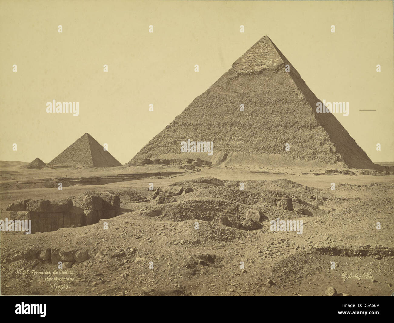 Giza. Pyramids of Khafre and Menkaure (Chefren and Mykerinus) Stock Photo