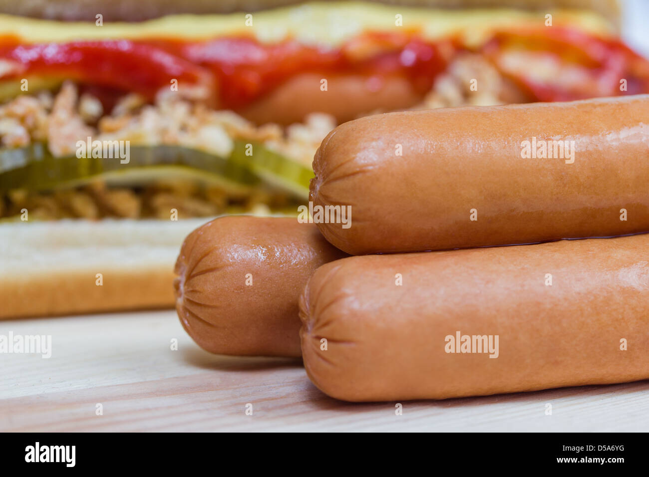 hot dog sausages Stock Photo Alamy