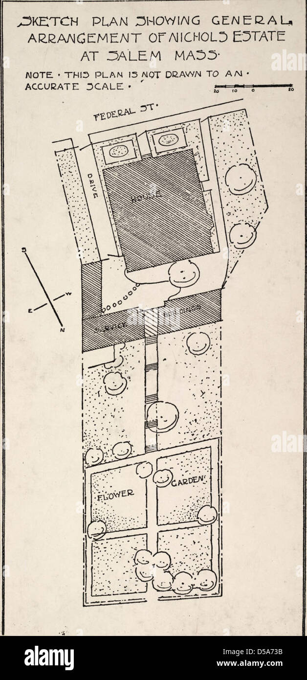 Plan, Nichols Estate (The Pierce-Nichols House) Stock Photo