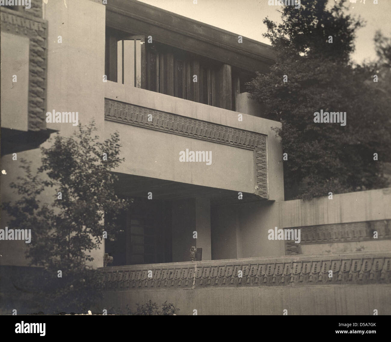 Untitled (East elevation detail, Barnsdall Studio Residence A) Stock Photo