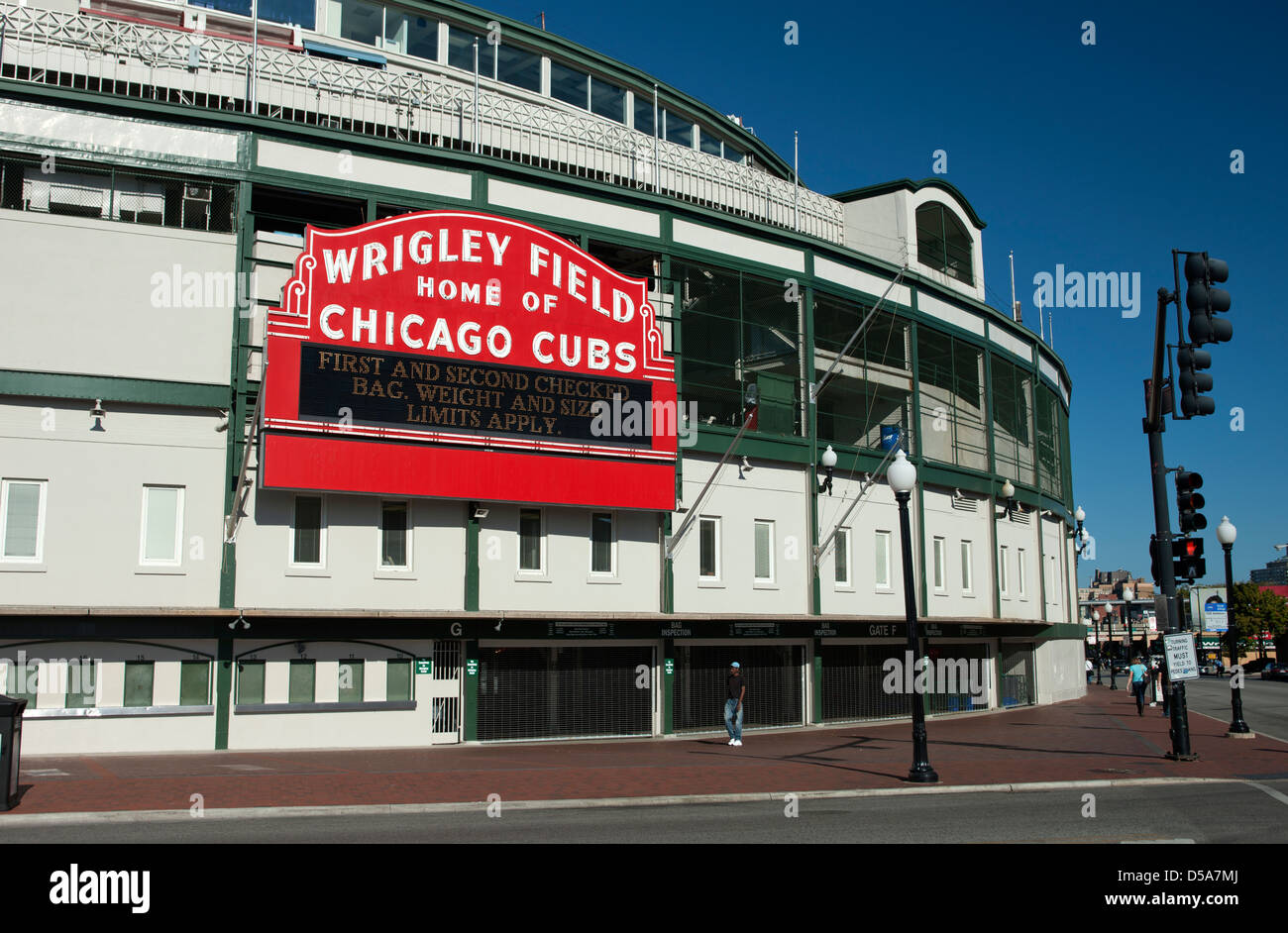 Chicago Cubs baseball team merchandise outside of Wrigley Field baseball  stadium in Chicago, Illinois Stock Photo - Alamy