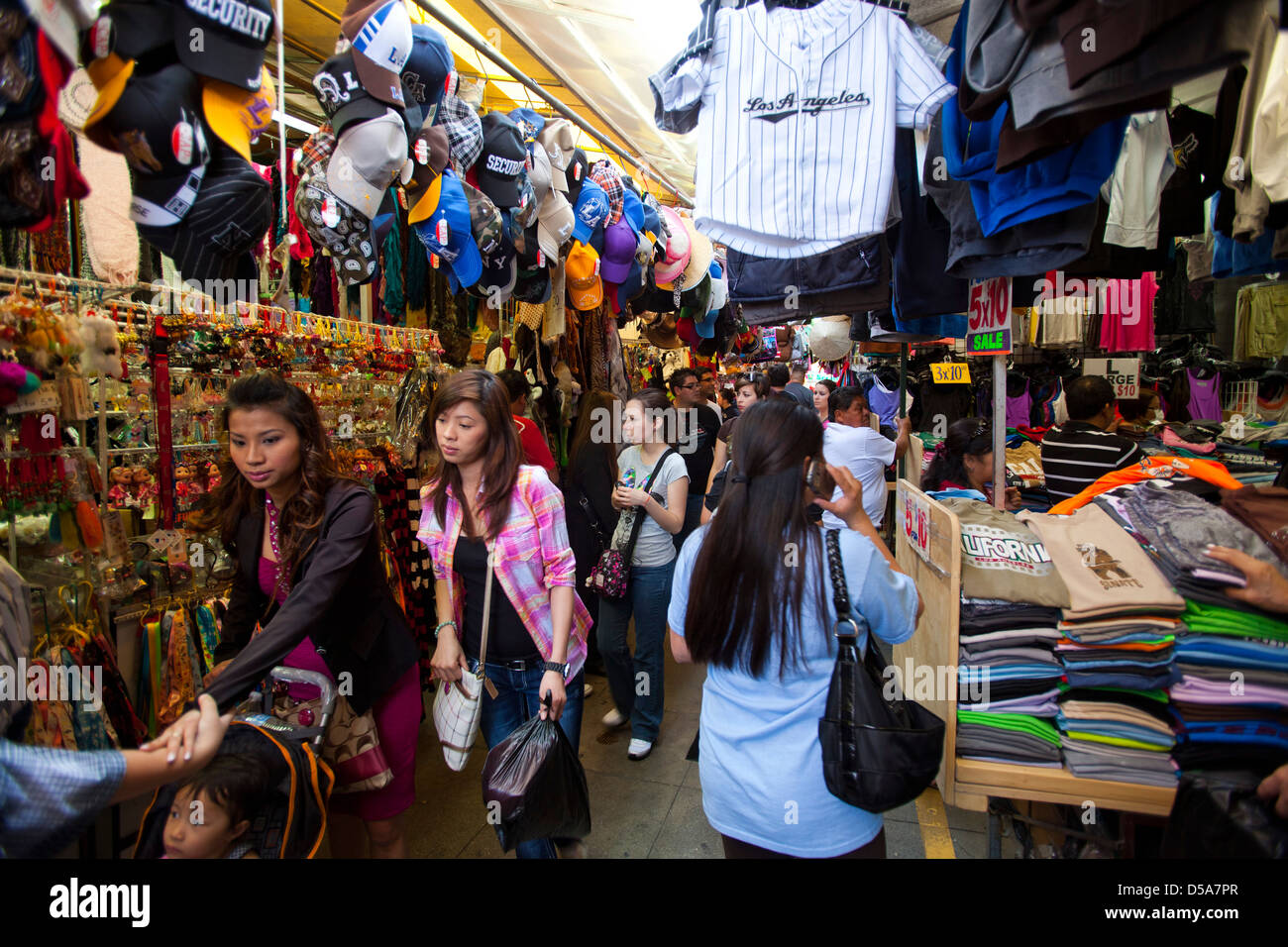 Outdoor market chinatown downtown los hi-res stock