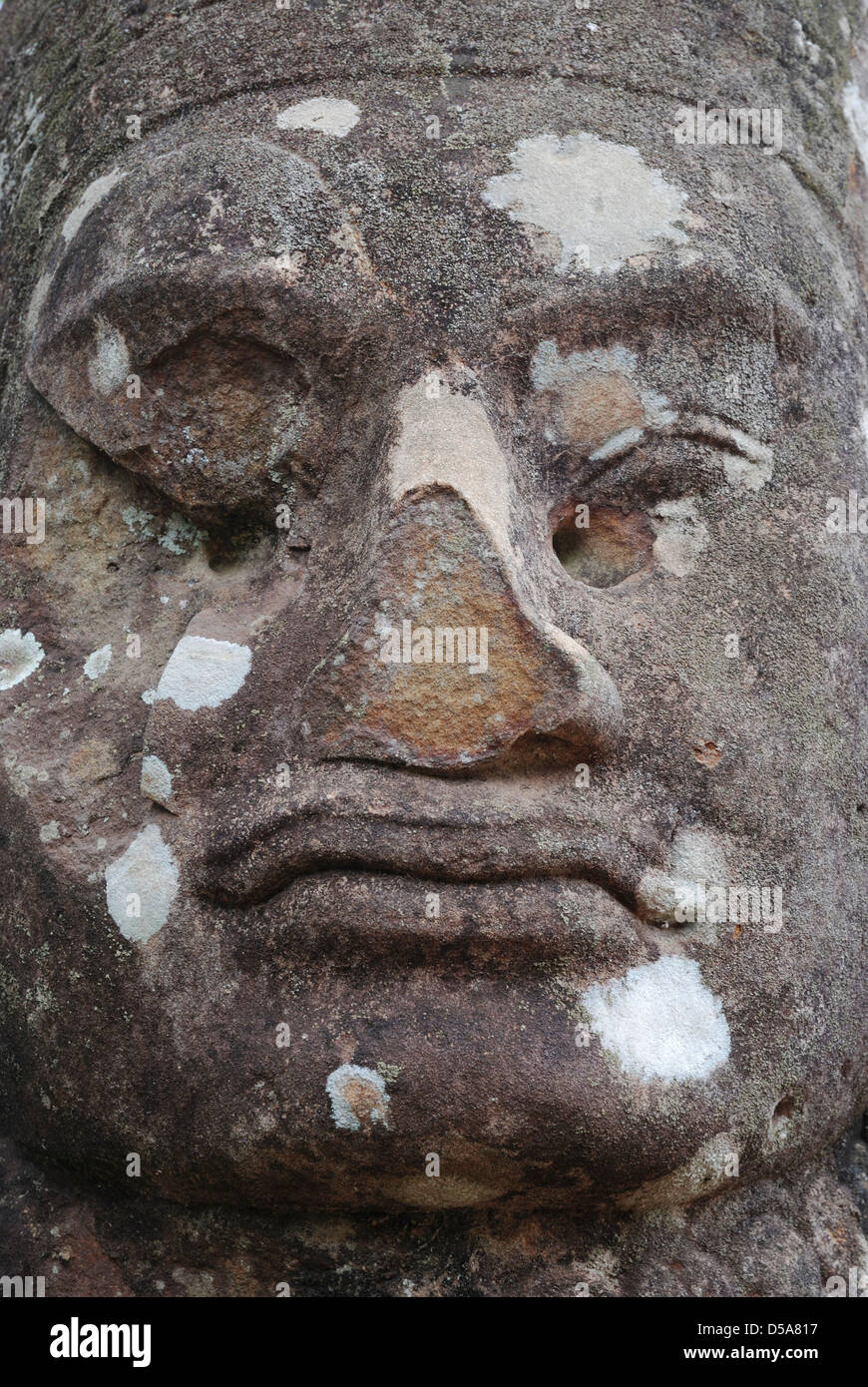 Stone carving in the vicinity of Angkor Wat, Siem Reap, Cambodia. Stock Photo