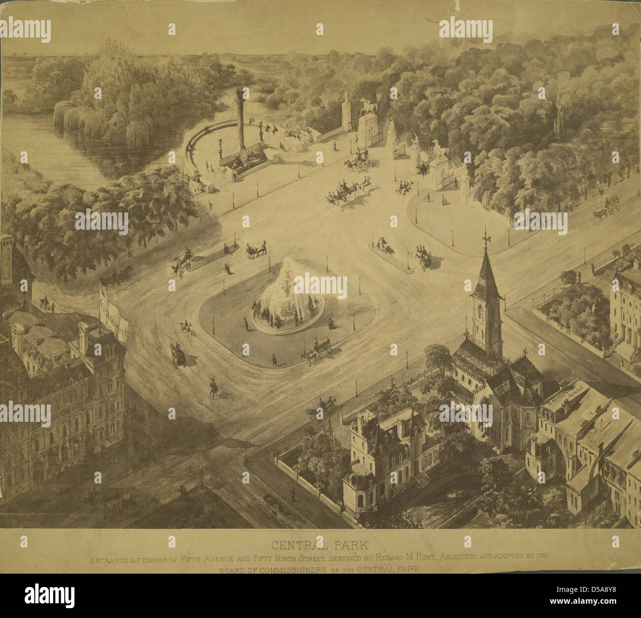 New York City. Plan for Entrance to Central Park Stock Photo