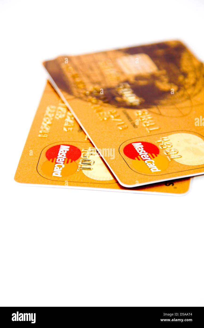 Cashplus pre-pay gold credit cards Stock Photo
