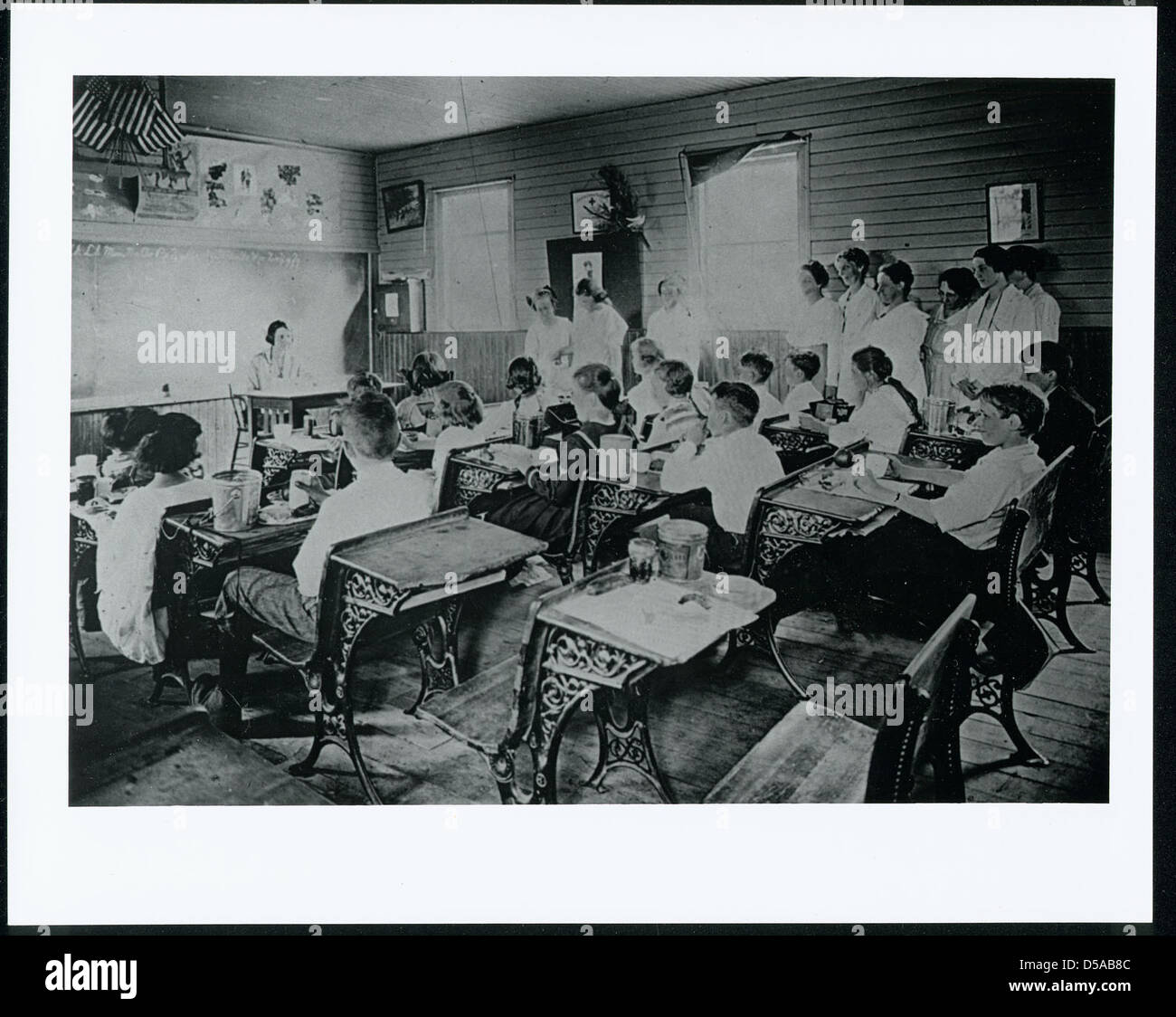 Health and nutrition work in one-room, white frame school near Ithaca ...