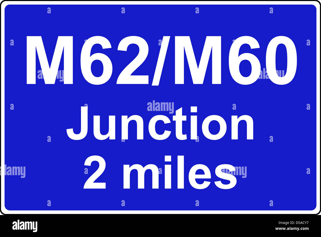 Junction ahead is with another motorway sign Stock Photo