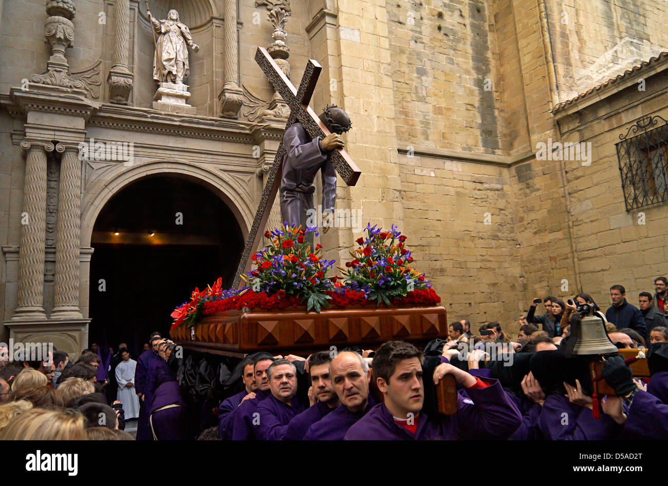 Easter Pagent in logroño Northern Spain, on the camino De Santiago de Compostela route. Stock Photo