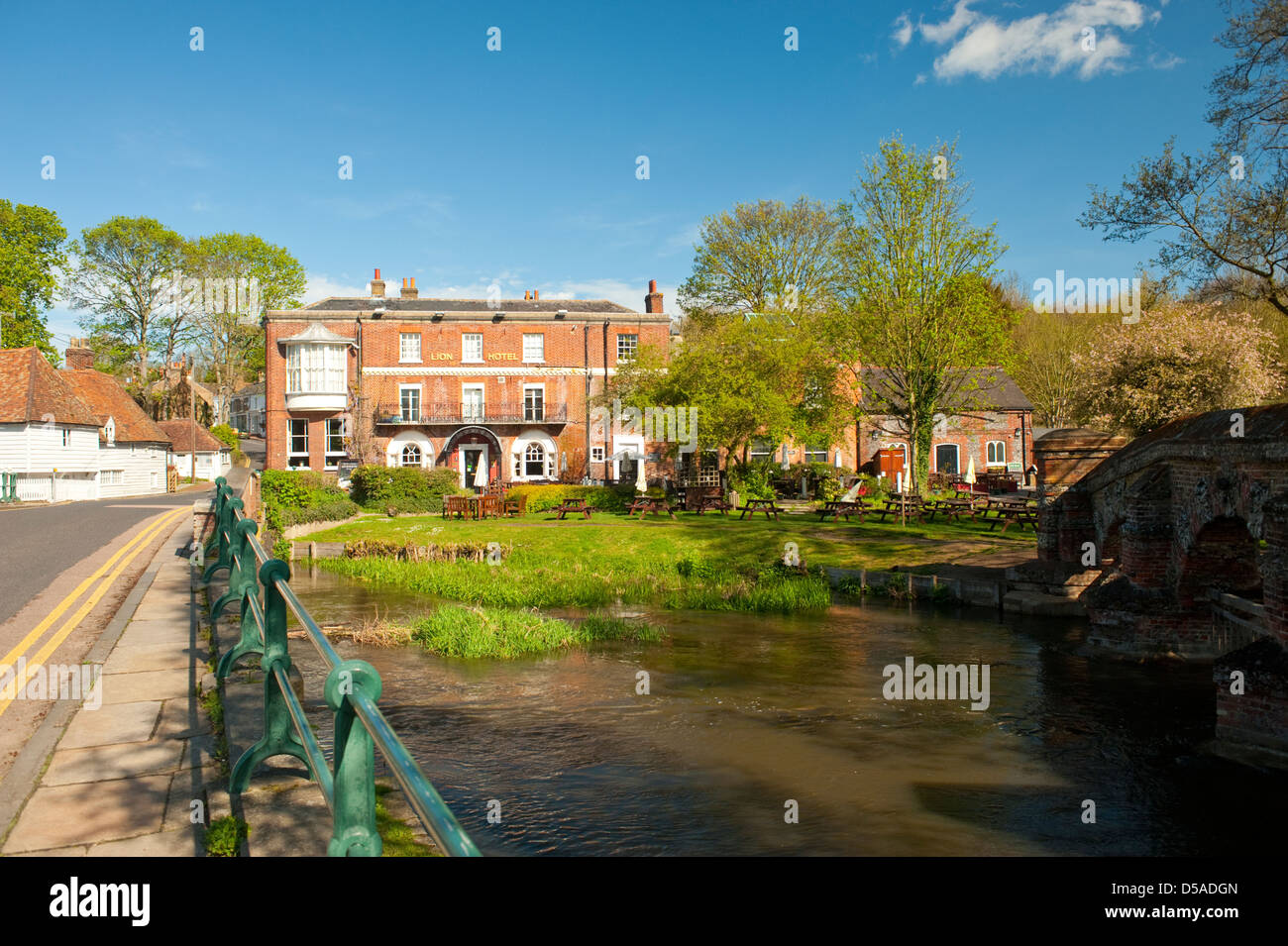 The river Darent at Farningham Kent in spring. Stock Photo