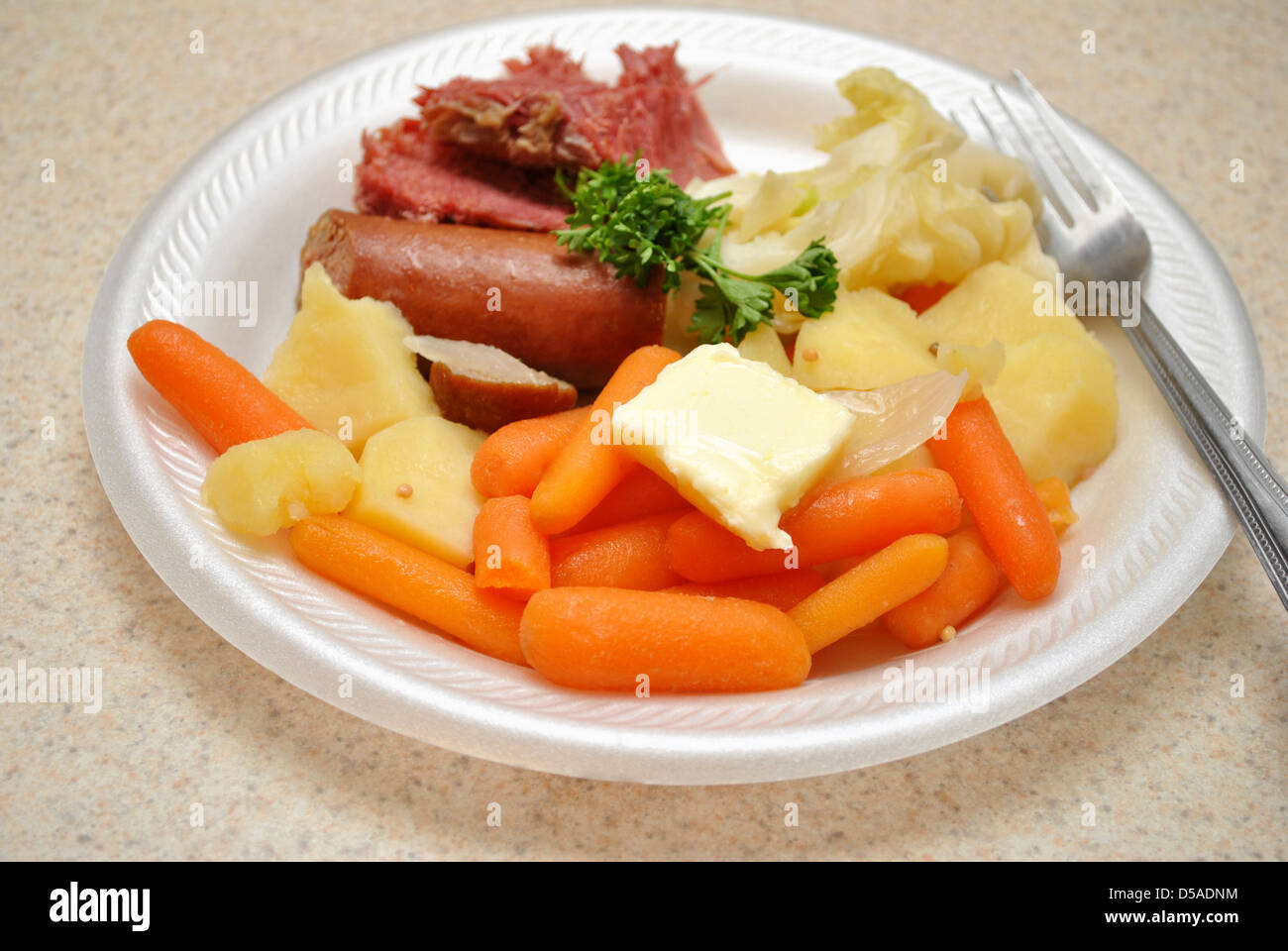 Delicious Boiled Dinner Stock Photo