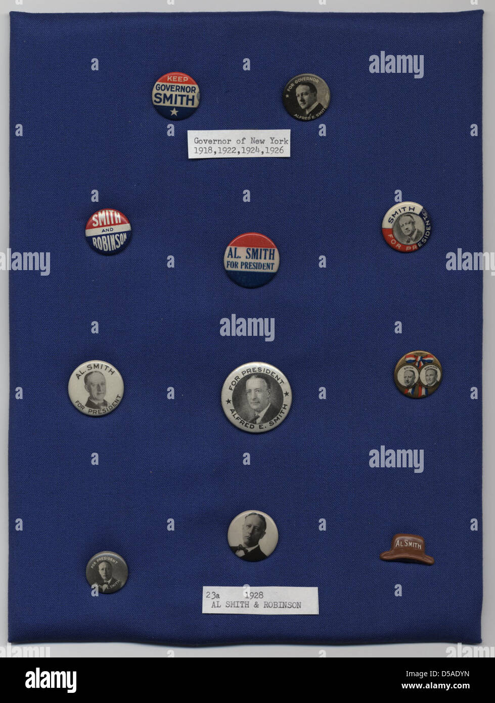 Smith-Robinson Campaign Buttons and Lapel Pin, ca. 1918-1928 Stock Photo