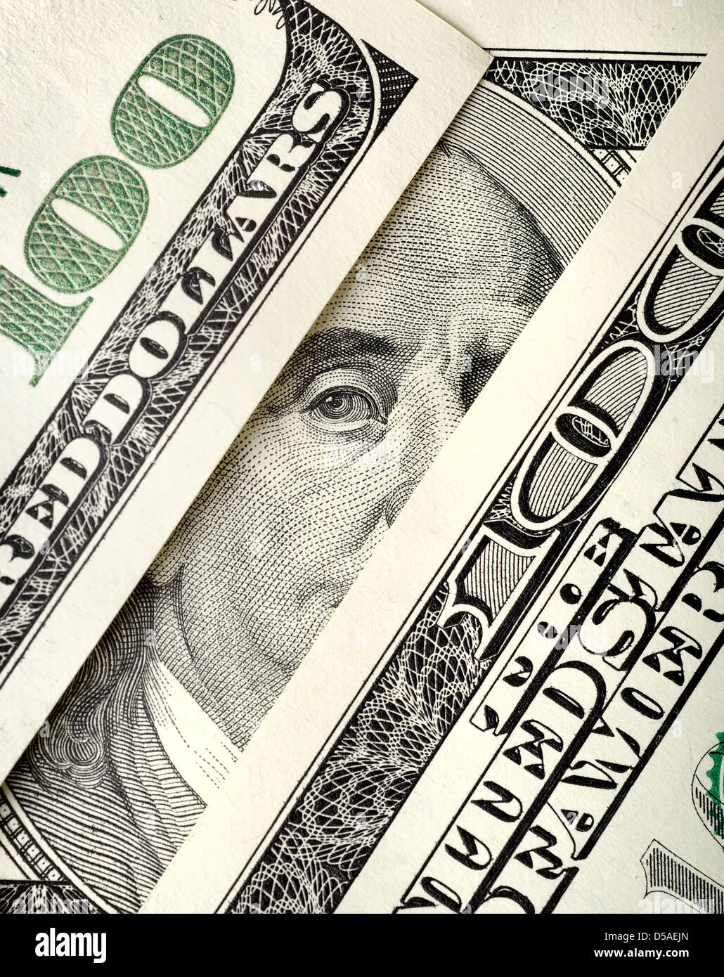 View from one hundred dollar bills Stock Photo - Alamy