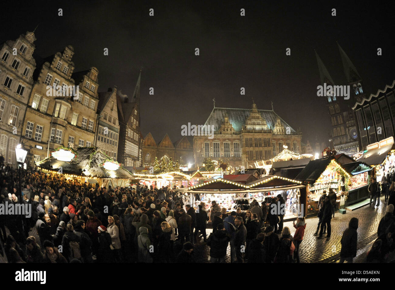 Bremen, Germany, Christmas market on the marketplace of Bremen Stock