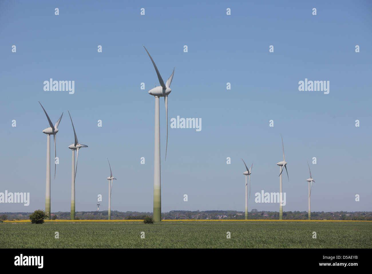 Hattstedtermarsch, Germany, wind farm investment from Enercon Stock Photo