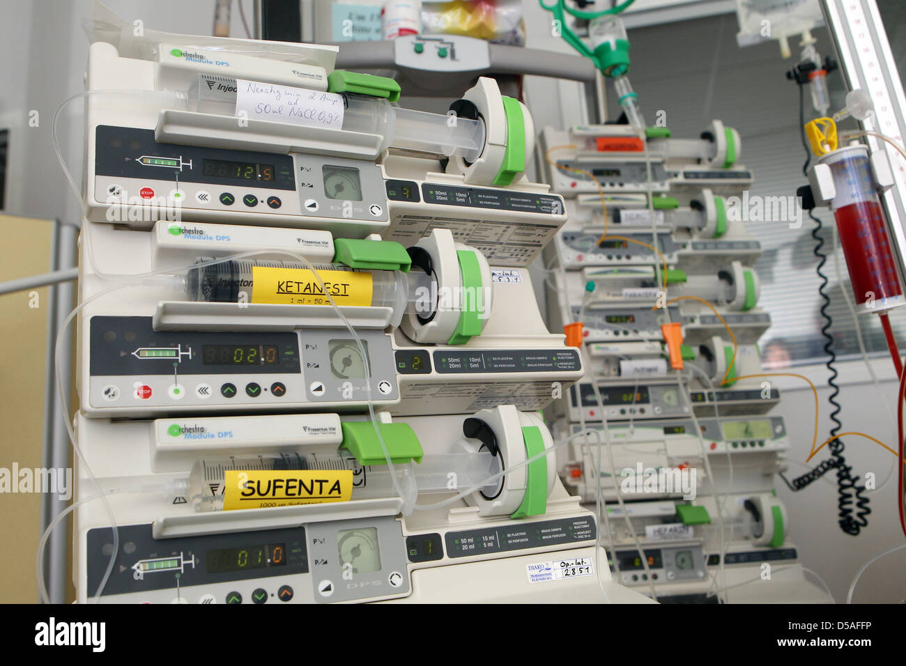Flensburg, Germany, automatic injector with drugs in the intensive care unit of the Deaconess Hospital Flensburg Stock Photo