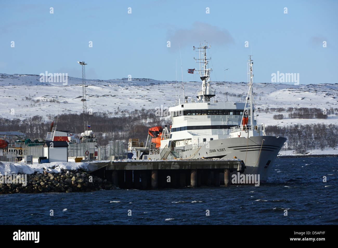johan hjort institute of maine research fisheries and environmental trawler berthed in kirkenes finnmark norway europe Stock Photo