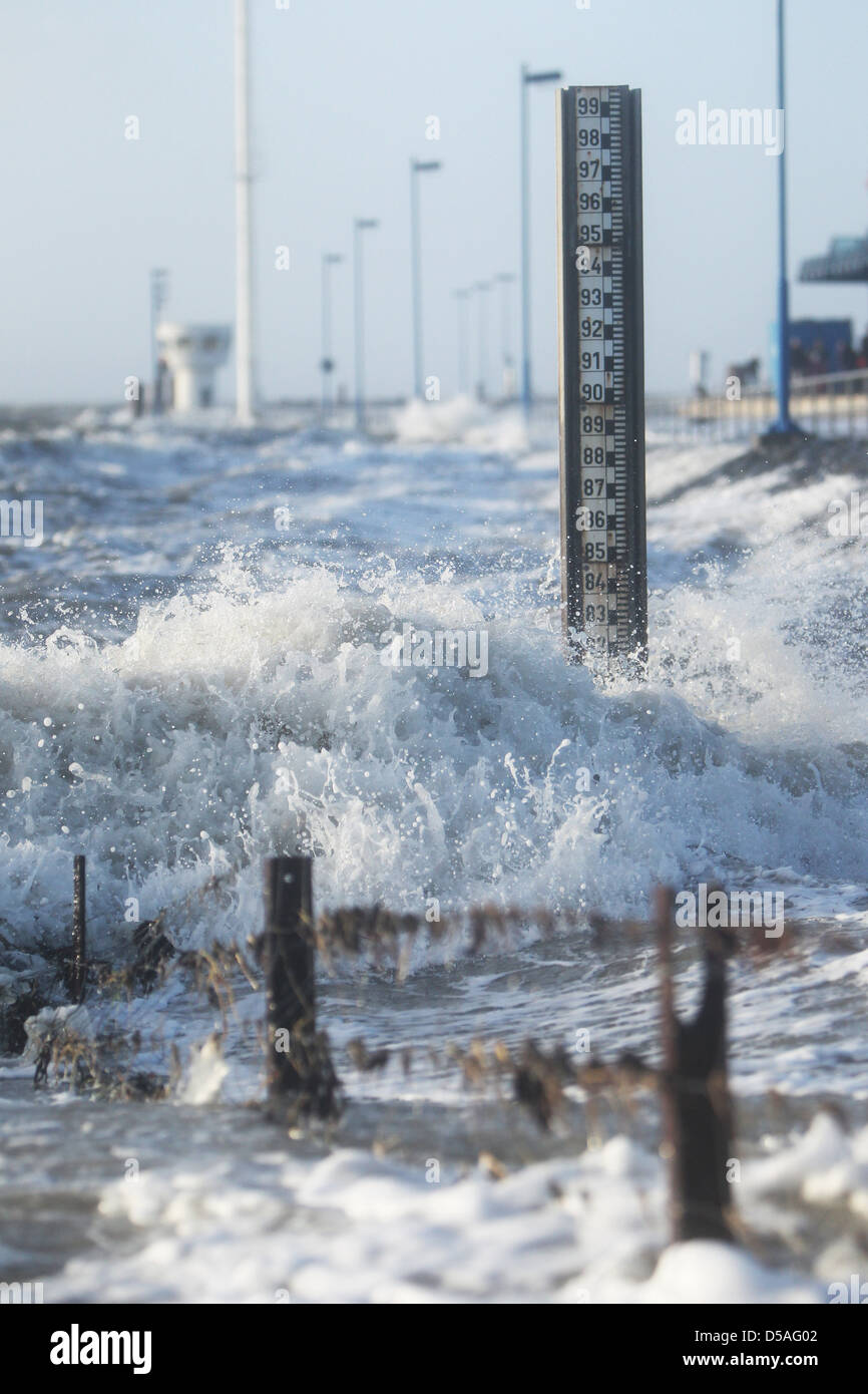 Dagebuell, Germany, storm surge in the North Sea Stock Photo