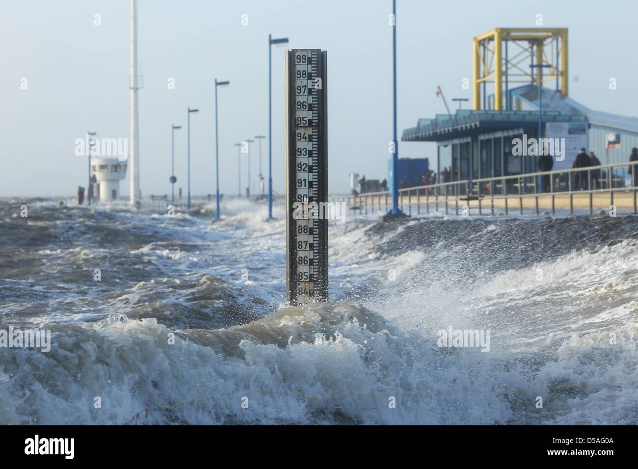 Dagebuell, Germany, storm surge in the North Sea Stock Photo