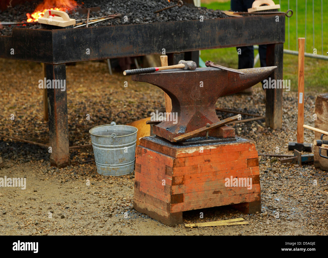 Tools used by a farrier to make horseshoes Stock Photo Alamy